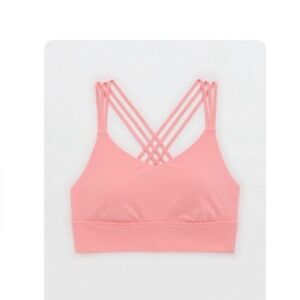 OFFLINE By Aerie Real Me Strappy Sports Bra strawberry Mist
